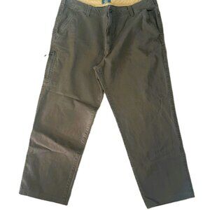 GH Bass & Co Workwear Mens Pants 42/32 Olive Green Brown Sportswear Relaxed Fit